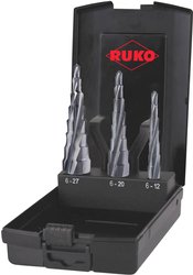 Zestaw wierteł stopniowych ULTIMATECUT HSS RUNaTEC, w walizce z tworzywa ABS Zestaw wierteł stożkowych stopniowych RUKO 101087PRO 1 zest.