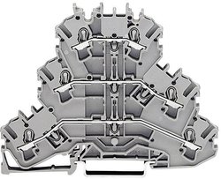 złączka PE/przelotowa/przelotowa PE/N/L, szara WAGO 2002-3217 złączka trzypiętrowa