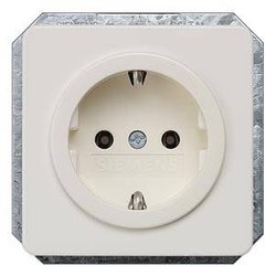 Profil DELTA, biel tytanowa Gniazdo Schuko 10/16A 250V Z przyłączem bezśrubowym. Siemens Osprzęt elektroinstalacyjny     biały 5UB14030KK