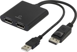 Przejściówka, adapter DisplayPort Renkforce RF-4758087 RF-DPS-2P, [1x złącze męskie DisplayPort - 2x złącze żeńskie DisplayPort]