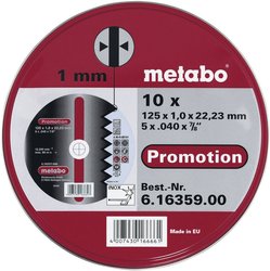 Tarcza tnąca prosta Metabo  616359000 125 mm 10 szt.