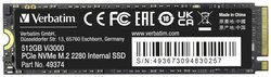 Dysk wewnętrzny SSD NVMe/PCIe M.2 512 GB Verbatim Vi3000 PCIe NVMe 3.0 x4 Produkt nowy