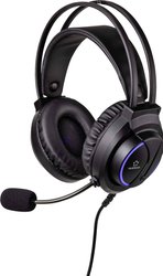 Zestaw słuchawkowy do grania Renkforce RF-GHD-200 EAR z podświetleniem LED Zestaw słuchawkowy Over Ear Renkforce RF-GHD-200 RF-4549044 Stereo czarny