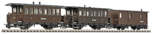 Wagon osobowy Liliput L340020 H0e zestaw 3 dwuosiowych samochodów osobowych B14 i B17 Maintwg. PF51 kolejki Zillertalbahn