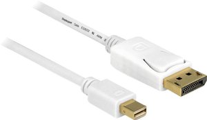 Kabel DisplayPort Delock, złącze męskie mini Displayport na złącze męskie Displayport, 5 m Przejściówka Mini DisplayPort, DisplayPort Delock 83484 83484, pozłacane styki, 5.00 m