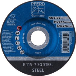 PFERD 62211626 Sg Steel Tarcza tnąca wygięta Średnica 115 mm Średnica otworu 22.23 mm  10 szt.