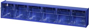 Magazynek z otwieranymi pudłami Allit VarioPlus ProFlip 6 464440  (S x W x G) 600 x 115 x 95 mm niebieski, przeźroczysty 1 szt.