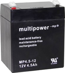 Akumulator ołowiowy multipower PB-12-4,5-4,8 MP4,5-12, AGM, 12 V, 4.5 Ah