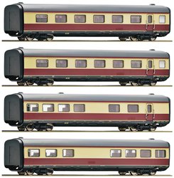 H0 Zestaw 4 wózków pośrednich do zespołu trakcyjnego turbiny gazowej DB klasy 602 Wagon osobowy H0 Roco  6200003