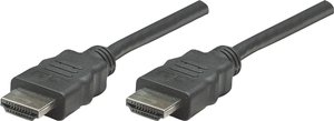 Kabel High Speed HDMI Manhattan, złącze męskie HDMI na złącze męskie, ekranowany, 1 m, czarny Kabel HDMI Manhattan 308816, 1.00 m, czarny