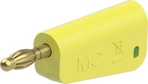 Pojedyncza wtyczka 4 mm całkowicie żółto-zielona Stäubli LQ-4A-39 Wtyk laboratoryjny 1 szt.