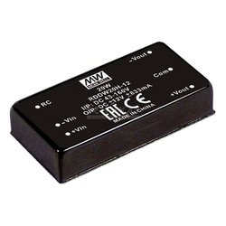 Moduły przetwornicy DC/DC MeanWell serii RDDW20 DIP/DIL 2''x1' Case Dual, napięcie wejściowe: Moc wyjściowa 4:1: 20W Railway Przetwornica DC/DC Mean Well RDDW20F-15 RDDW20F-15, 20 W, 666 mA, 1 szt.