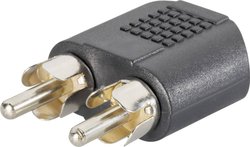 SpeaKa Professional SP-7869756  Cinch / Jack Audio Adapter Y [2x złącze męskie RCA/cinch - 1x złącze żeńskie jack 3,5 mm] czarny