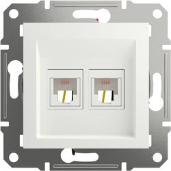 Schneider Electric, gniazdo telefoniczne RJ11 2-drożne podtynkowe, białe, Asfora, EPH4270121D Schneider Electric Gniazdo telefoniczne RJ11 Asfora biały (RAL 9003) EPH4270121D