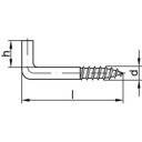 Hak prosty, wkręcany TOOLCRAFT 60 mm stal galwanizowana ocynk.  100 szt.