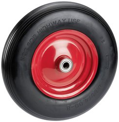 Koło do taczki odporne na przebicie 400x100x20mm, Kula, NL 88mm, profil ryflowany, felga metalowa czerwona Koło odporne na przebicie dörner + helmer 740357P 1 szt.