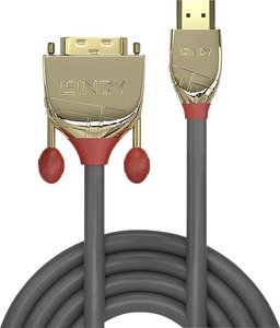 Przejściówka HDMI, DVI LINDY LINDY 10m Gold HDMI an DVI-D-Kabel 36198, 10.00 m