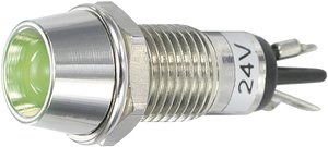 Lampka sygnalizacyjna LED TRU COMPONENTS TC-R9-115L 24 V GREEN 1587958, 90 mcd, 24 V/DC, 8.2 mm
