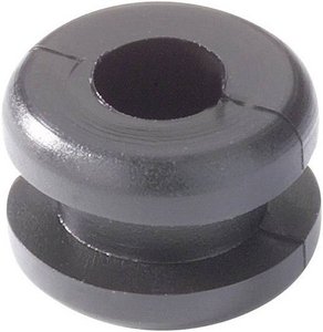 Przepusty HellermannTyton, HV1201B-PVC-BK-N1, 633-02020, (Ø x W) 9.5 mm x 6.5 mm, czarny, 1 szt.