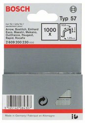 Zszywki z płaskiego drutu typ 57, 10,6 x 1,25 x 8 mm Bosch Accessories 2609200230, N/A, 1000 szt.