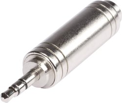 Hicon HI-JS3JS6-MF HI-JS3JS6-MF Jack Audio Przejściówka, adapter [1x złącze męskie jack 3,5 mm - 1x złącze żeńskie jack 6,3 mm] srebrny
