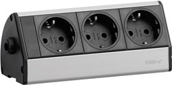 Listwa zasilająca EVOline EVOLINE®DOCK DESK 3fach 93000403, Złącze bezpieczne, Ilość gniazdek: 3