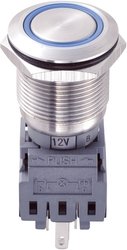 Przycisk wandaloodporny chwilowy TRU COMPONENTS LAS1-BGQ-11E/B/12V, 1 x wył/(wł), IP67, 1 szt.