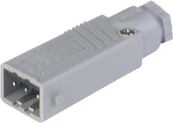 Złącze męskie sieciowe Hirschmann  złącze męskie proste Łączna ilość styków: 3 + PE 16 A szary STAS 3 N 1 szt.