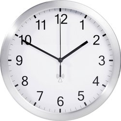 TFA Dostmann 98.1091.02 Sterowany radiowo Zegar ścienny 25 cm x 4 cm aluminiowy (matowy)