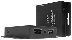 Lindy 38208 Wzmacniacz audio/wideo, nadajnik i odbiornik AV, czarny Ekstender HDMI HDMI LINDY 38208, przez kabel sieciowy RJ45, 70 m