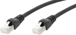Kabel LAN Telegärtner L00001A0089, 1 szt., RJ45, CAT 6a, S/FTP, 2.00 m, czarny