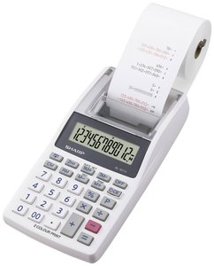 Sharp EL-1611 V  Kalkulator stacjonarny drukujący biały Wyświetlacz: 12 bateryjne, z sieci elektrycznej (S x W x G) 99 x 42 x 191 mm
