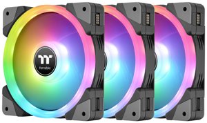 Thermaltake CL-F143-PL12SW-A Wentylator do obudowy PC czarny, przeźroczysty, rgb (S x W x G) 120 x 120 x 25 mm z możliwością sterowania oświetleniem RGB