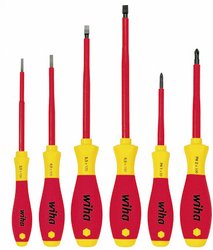 Zestaw wkrętaków do wkrętów z rowkiem/Phillips SoftFinish® electric, 6-częściowy Zestaw wkrętaków Wiha  00833