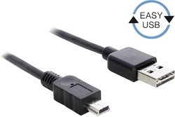 Kabel USB Delock, USB 2.0, Złącze męskie USB-A, Złącze męskie USB Mini-B, 5.00 m