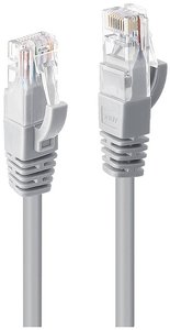 Kabel LAN LINDY 48006, 1 szt., RJ45, CAT 6, U/UTP, 7.50 m, szary