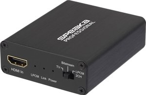 Ekstraktor HDMI, Toslink, Cinch SpeaKa Professional SP-6710864, [1x złącze żeńskie HDMI - 3x złącze żeńskie RCA/cinch, złącze żeńskie jack 3,5 mm, złącze żeńskie optyczne/TOSLINK (ODT), złącze żeńskie HDMI]