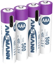 Akumulator AAA/R03 Ansmann LR03 USB-C, Li-Ion, 500 mAh, 1.5 V, 4 szt.
