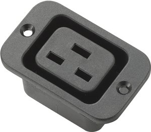 Złącze męskie IEC TRU COMPONENTS C19 złącze żeńskie do wbudowania pionowego Łączna ilość styków: 2 + PE 16 A czarny  1 szt.
