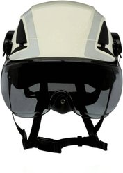 3M krótvisier X5-SV02-CE dla kasków ochronnych X5000 i X5500 szary powłoka zapobiegająca parowaniu i anti-ratz poliwęglanów Maska ochronna 3M  X5-SV02-CE z zabezpieczeniem przeciw zaparowaniu szary