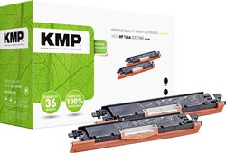 KMP Toner, 2-pak Zamiennik HP 126A, CE310A Czarny 2400 strony KMP 1226,0021 Kaseta tonera 1 zest.