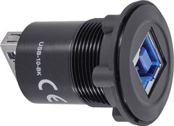 Gniazdo do zabudowy USB TRU COMPONENTS USB-10-BK 1243953, 1 szt.