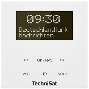 Radio gniazdkowe TechniSat DIGITRADIO UP 55, weiß DAB+, UKW zawiera głośnik, funkcja budzika biały