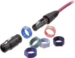 Pierścień znakujący Neutrik XCR-SET czarny, brązowy, czerwony, pomarańczowy, żółty, zielony, niebieski, fioletowy, szary, biały 10 szt.