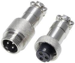 Złącze męskie okrągłe 453547, styki:3, 250 V/AC, 3 A, 1 zest.