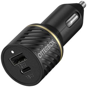 Ładowarka samochodowa OtterBox 30W - USB-C 18W + USB-A 12W USB-PD, czarna Otterbox Car Charger 30W  Stacja ładowania samochodów