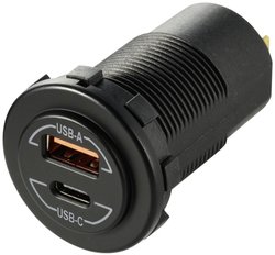 Gniazdo do zabudowy Power-Delivery USB, 60W  VOLTCRAFT VC-14336670  12/24 V