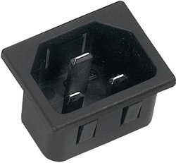 złącze męskie do wbudowania pionowego C20 2 + PE  16 A czarny K & B 42R073121150 1 szt.