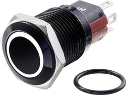 Przełącznik wciskany, wandaloodporny TRU COMPONENTS TC-GQ16-KF-11ZE/J/W/12V/A TC-7494900, 16 mm, 48 V/DC, 2 A, 1 szt.