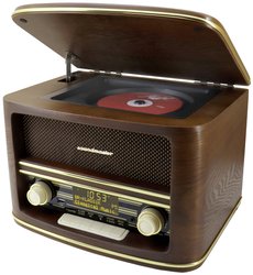 Nostalgiczne stereofoniczne radio DAB+/FM Soundmaster NR961 z CD/MP3, USB i Bluetooth® Radio soundmaster NR961 DAB+, UKW z pilotem brązowy